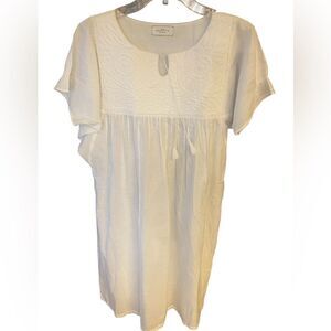 Ateliers Scarlette Sz XL* NWOT Crisp White Luxury Quilted Cotton Flowy Nightgown